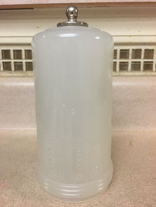 Art Deco Milk Glass Pendant Light Fixture - Vintage Globe