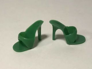 1960/1970’s Barbie Spike High Heels Green Shoes Unmarked Probably Japan (mbs207