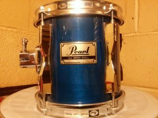 Rare Vintage Pearl Blx 8 X 8 Tom Drum Sheer Blue 1980s 90s Birch Taiwan