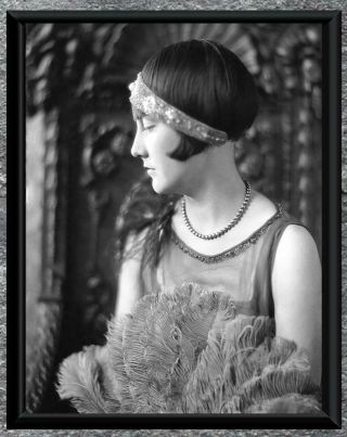 Stunning.  Art Deco Flapper Era Woman Portrait Photo.  Antique 8x10 Photo Print