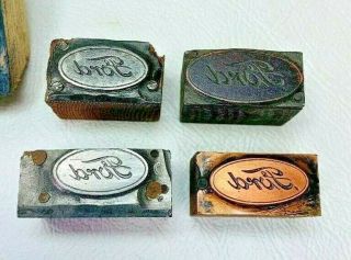 Antique 6 Ford Logos Mustang Club Racing Into The Future Letterpress Print Block