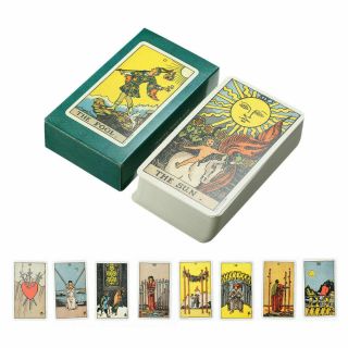 Pack Of 78 Tarot Cards Deck Vintage Antique Colorful Card Box Game