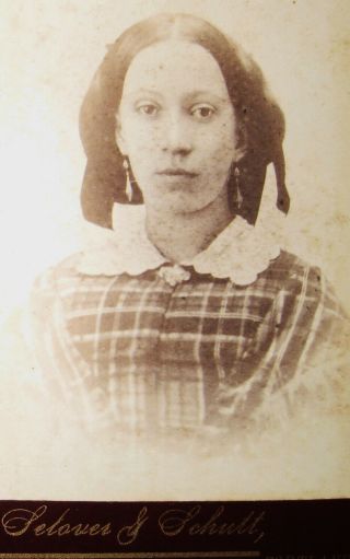 Antique Cdv Photo Of Lovely Young Woman Taken From An Earlier Image Cortland Ny