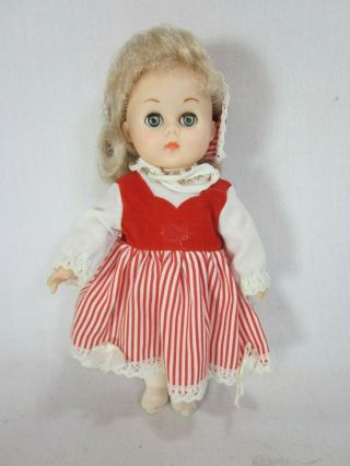 Ginny Vogue 8 " Doll 1984 Gretal Red Dress Hat Blonde Sleep Eyes Vintage