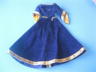 Vintage Barbie Doll Blue Dress Gown Guinevere Outfit 0873 Clothes