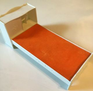 Vintage Ginny Vogue Doll Furniture Bookcase Headboard Bed White Orange 70s Toy