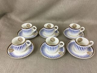 Rare Coffee Set Cup & Saucers Horse Racing The Jockey Club Armorial Crest