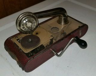 Rare Thorens Excelda Portable Hand Crank Phonograph Record Player Switzerland
