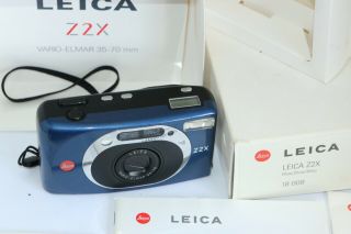Rare Blue Leica Z2x Z 2x 35mm Vario Elmar 35 - 70 Point & Shoot Film Camera Boxed