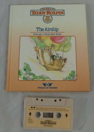 1985 Vintage Worlds Of Wonder Teddy Ruxpin " The Airship " Book & Cassette