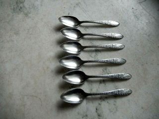 6 National Silver Co A1 Spoons Silverplate Monogram U S N