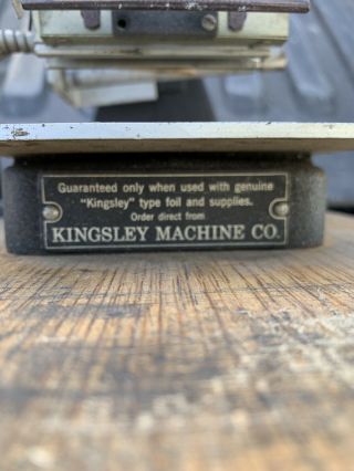 Kingsley Hot Foil Stamping Machine Model M - 50? Rare External Heat Dial 3