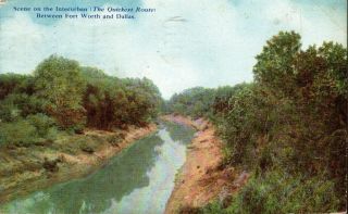 Antique 1910 Postcard " Scene On The Interurban " Railroad Fort Worth/dallas Tx