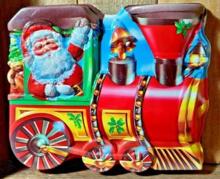 Vintage Christmas Plastic Santa Choo Choo Train Cake/chocolate Mold