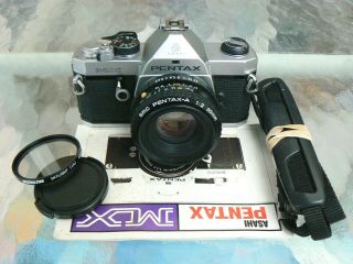 Pentax Mx Camera W/ 50mm F2 Pentax Data Mx Body Capability Collectable & Rare