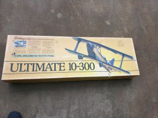 Vintage Carl Goldberg Ultimate 10 - 300 Biplane Rc Balsa Plane Kit Rare Nos