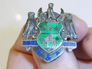 Museum Rare L@@k Leeds City Football Club Pre United Silver Enamel Medal Badge