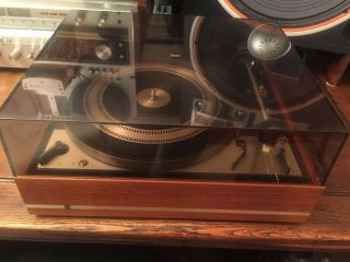 Dual 1219 Turntable With Rare Storage Base,  Empire Stylus & Manuel & Documents