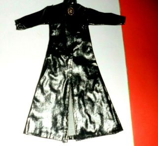 Long Black Vinyl Coat Clone Barbie Shillman Sindy Maddie Mod 1970 