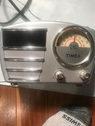 Vintage Retro Look Timex Alarm Clock Radio Model T247s With Battery Backup