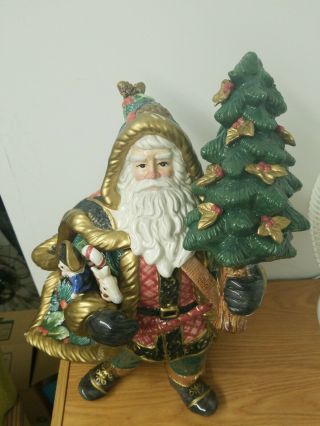 Rare Fitz And Floyd Holiday Pine Santa Claus Figurine 21”