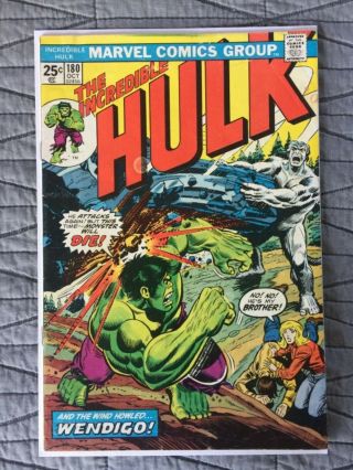 Rare 1974 Bronze Age Incredible Hulk 180 Key 1st Wolverine Complete W/ Mvs