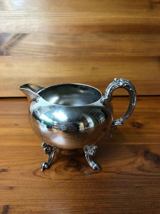 Vintage Silver On Copper Tea Pot Creamer Bowl 