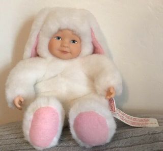 Vintage Anne Geddes Mini Plush Stuffed 5” Bunny Rabbit Doll