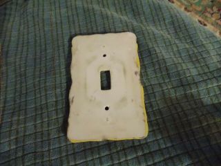 Vintage Hand Painted IVY & Gold Edge Porcelain Switch Plate Cover VG 3