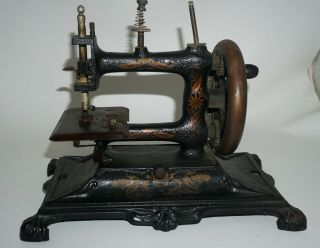 Rare 1800s Vintage Cast Iron Sewing Machine Muller Germany Ab13