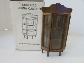 Doll House Furniture Concord Miniatures China Cabinet 3738 Missing Knobs L165b