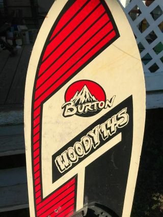 burton woody 145 snowboard and BINDINGS rare vintage historic 2