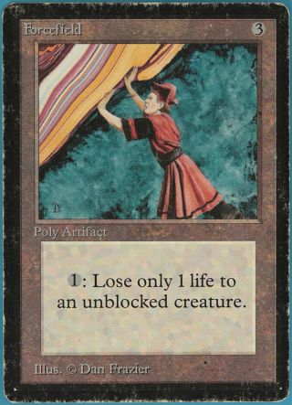 Forcefield Beta Heavily Pld Artifact Rare Magic Gathering Card (33340) Abugames