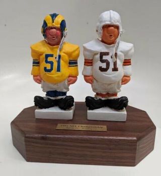 Rare.  1951 Nfl Championship Combo By Fred Kail; Rams Vs Browns Ltd No.  1/10 Ap