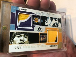 2002 - 03 Sp Game Kobe Bryant Jason Richardson Dual Patch Lakers /25 Rare