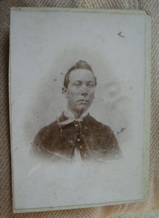 Antique Cabinet Photo Of A Civil War Soldier Taken From Earlier Image