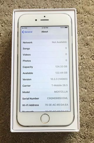 RARE iOS 10.  3.  3 - APPLE iPhone 6 - 128GB A1549 4.  7” GSM AT&T T - Mobile 2