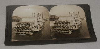 Antique Stereoview Photo Keystone End Wheeler Steamboat St Louis Mo Mississippi