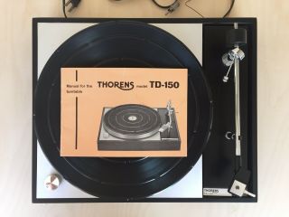 RARE Thorens TD 150 turntable 1965 vintage Swiss 124 2