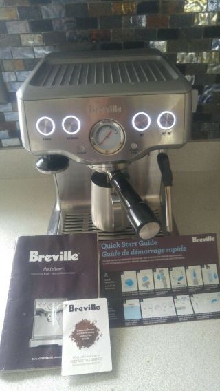 Breville Bes840xl " The Infuser " Espresso Machine Silver Stainless.  Rarely.