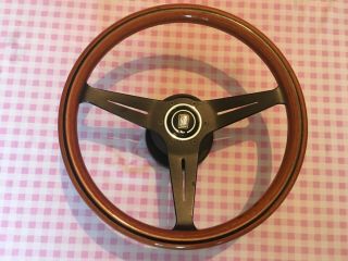 Rare Nardi Wooden 390mm Three Spoke Steering Wheel -