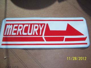 3 " X 8 " Mercury Sticker (red And White).  (vinyl)