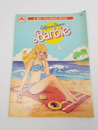 Vintage California Dream Barbie Coloring Book 1988 - One Page Colored
