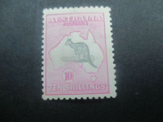 Kangaroo Stamps: 10/ - Pink 3rd Watermark - Rare (c276)