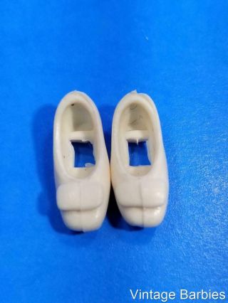 Topper Dawn Doll White Rubber Bow Shoes Minty Vintage 1970 