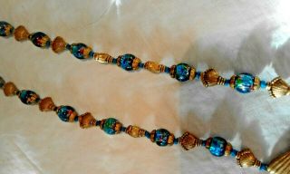 Egyptian revival outstanding Tiffany Favrile necklace with ultra rare beads 3