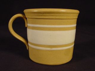 Rare Early Brush Mccoy Mug Dandy Line White Band Yellow Ware