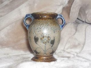 A Very Rare Martin Brothers Salt Glaze Stoneware Vase Made For Exeter Exhibition