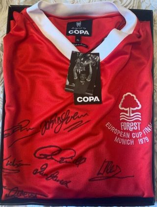 Rare Nottingham Forest 1979 European Cup Shirt - Signed By All 16 Members.