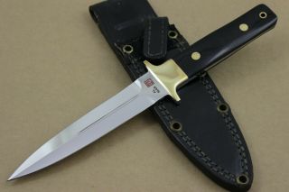 Rare Vintage (japanese) Al Mar Fang Ii Dagger (am3) W/ Leather Sheath - No Box